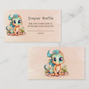 Carte De Visite Cute Turquoise Dragon Déchets Raffle