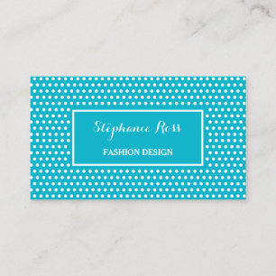 Carte De Visite Cute Turquoise Polka Dot Girl Fashion Designer