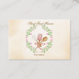Carte De Visite Cute Watercolor Bakery Business Card