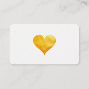 Carte De Visite Cutesy Gold Heart Stripe Motif
