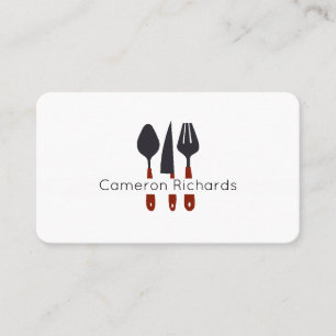 Carte De Visite Cutlery Chef Professionnel Élégant