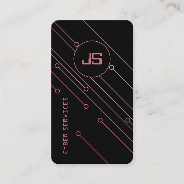 Carte De Visite Cyber-motif à puce abstrait (Devant)
