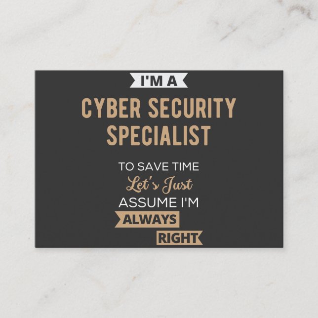 Carte De Visite Cyber Security Specialist (Devant)