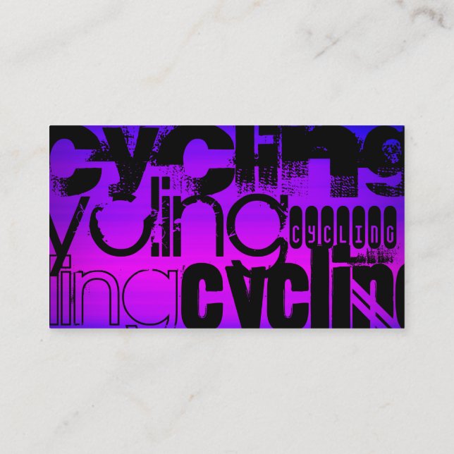Carte De Visite Cyclisme; Violet bleu vibrant et Magenta (Dos)