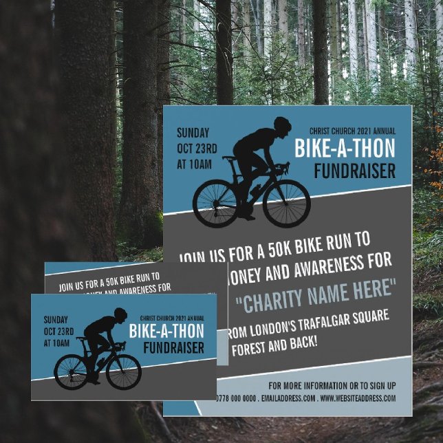 Carte De Visite Cycliste Silhouette, Charity Bike-a-Thon Event (Créateur téléchargé)