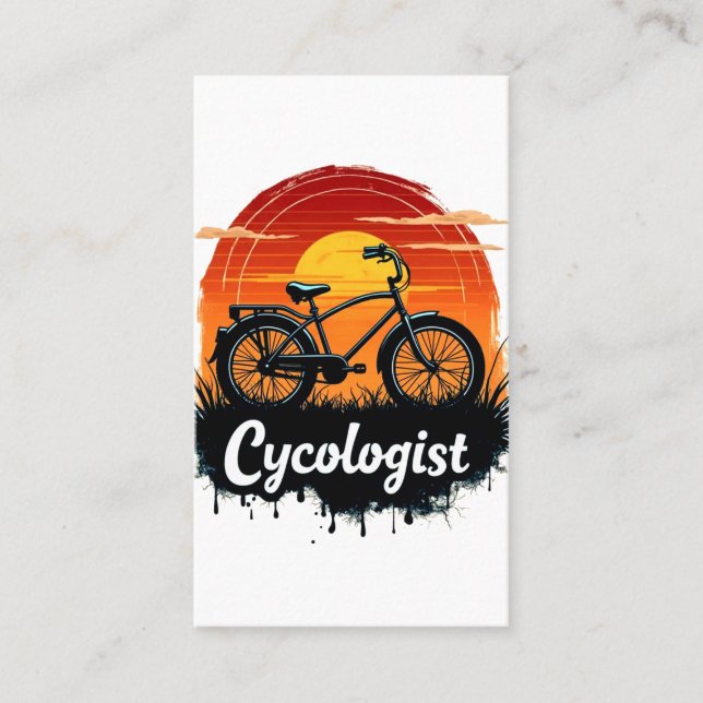 Carte De Visite Cycologiste Aventure à vélo : Tir graphique au cou (Devant)