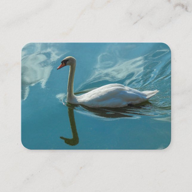 Carte De Visite Cygne avec reflets nuageux (Devant)