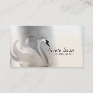 Carte De Visite Cygne Beau Blanc & Élégant Argent Personnalisé Chi
