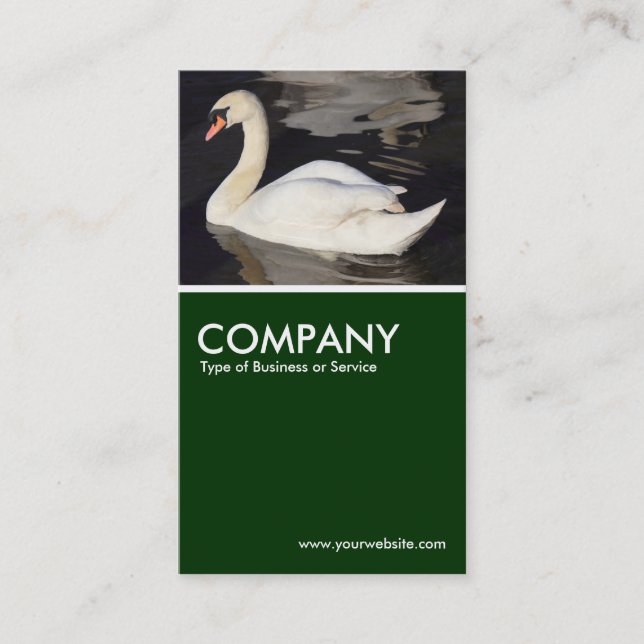 Carte De Visite Cygne muet - Vert foncé (Devant)