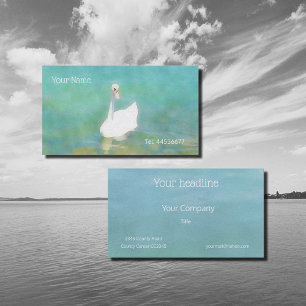 Carte De Visite Cygne sur le lac Balaton - aquarelle