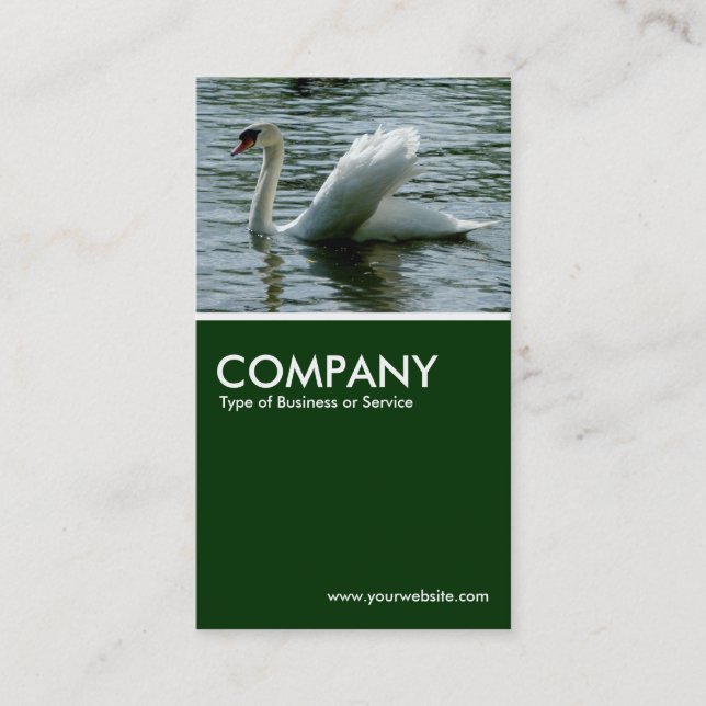 Carte De Visite Cygne - Vert foncé (Devant)