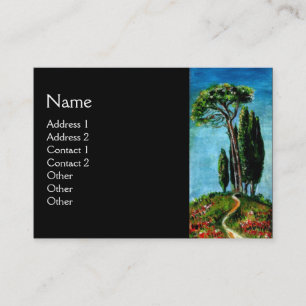 CARTE DE VISITE CYPRÈS ET PINS MÉDITERRANIEN EN TOSCANE
