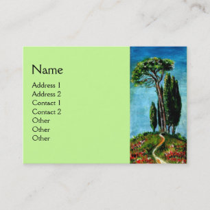 CARTE DE VISITE CYPRÈS ET PINS MÉDITERRANIEN EN TOSCANE