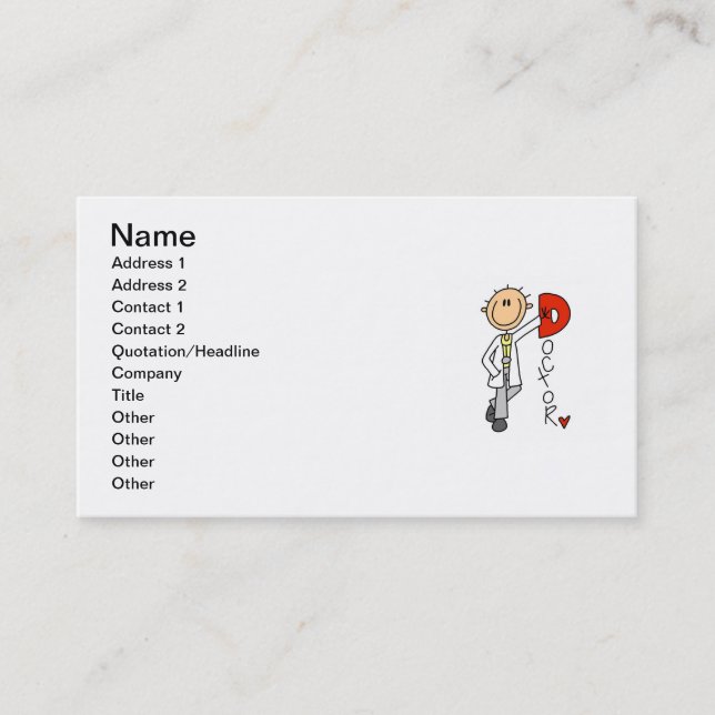 Carte De Visite D est pour Docteur (Devant)