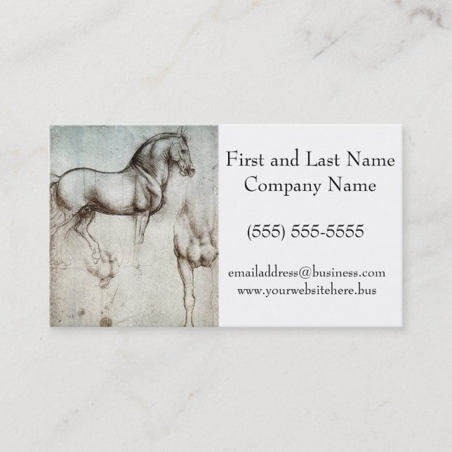Carte De Visite Da Vinci Horse Study Renaissance Sketch Art (Devant)