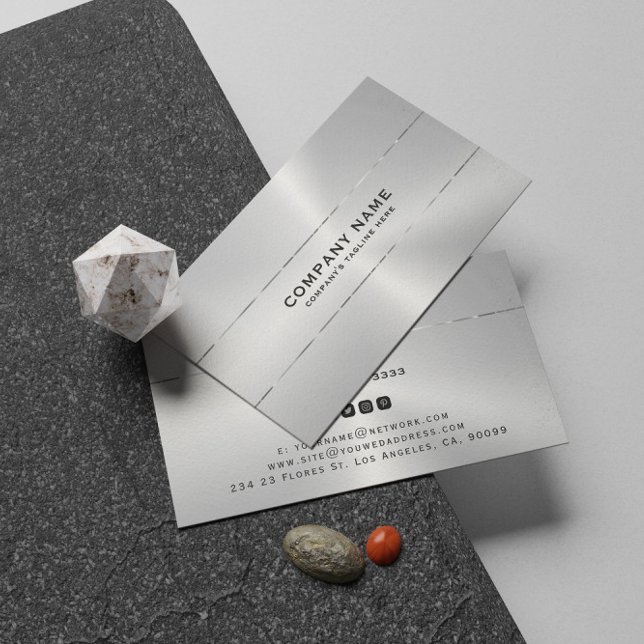 Carte de visite d'accent brillant argent métalliqu (Créateur téléchargé)