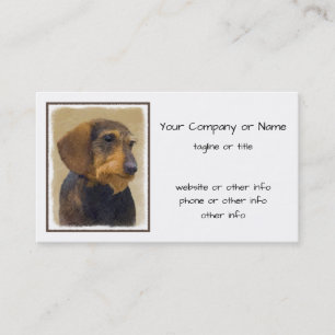 Carte De Visite Dachshund (À poils durs) Peinture Dog Art original