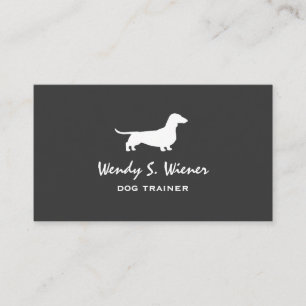 Carte De Visite Dachshund Silhouette animal Wiener Chien Gris et B