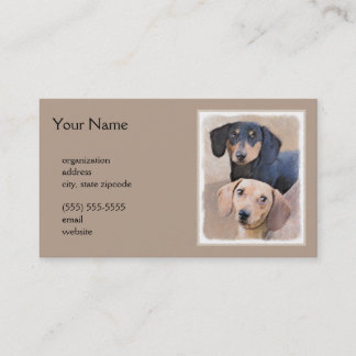 Carte De Visite Dachshund (Smooth) Peinture - Art Chien original