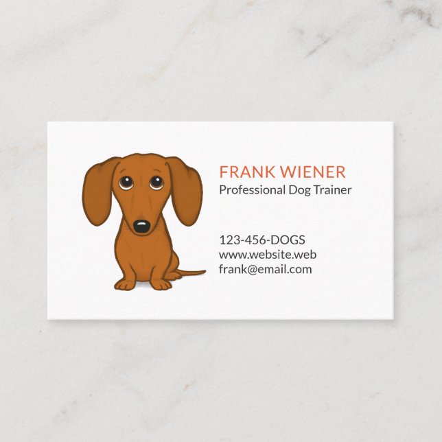 Carte De Visite Dachshund | Weiner Dog | Doxie mignon chien de des (Devant)