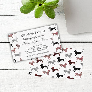 Carte De Visite Dachshunds en Damask Motif mignon