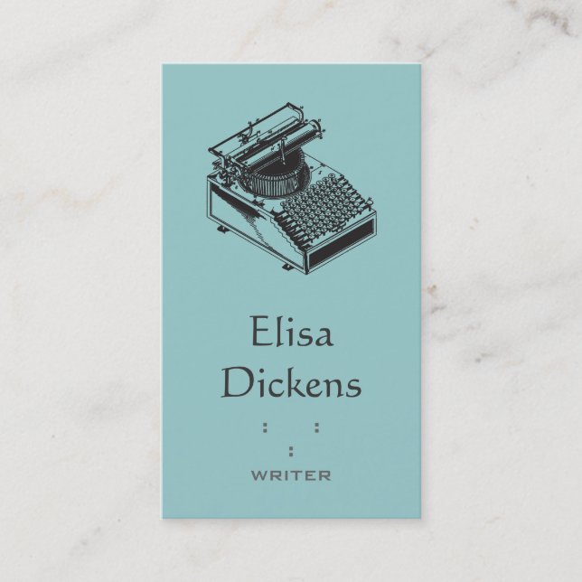 Carte De Visite Dactylographiez la machine d'écriture (Devant)