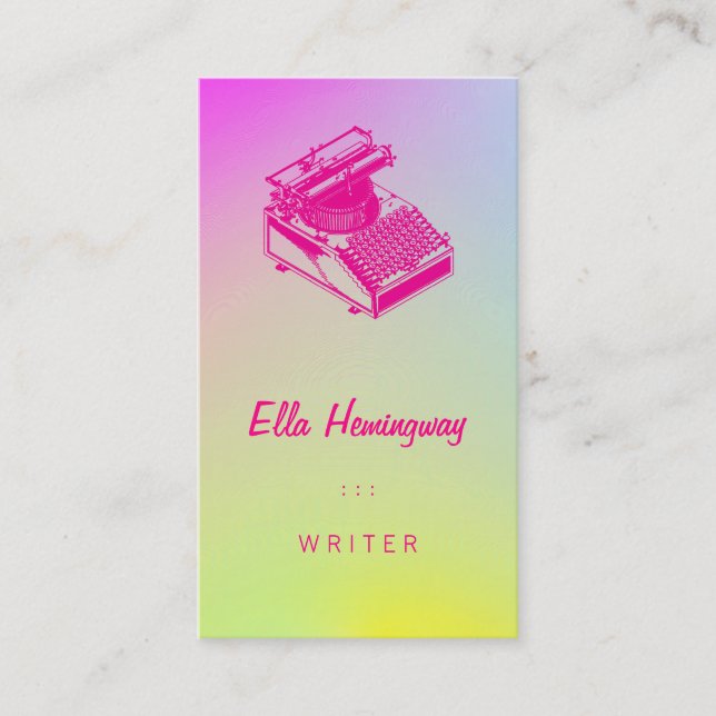 Carte De Visite Dactylographiez la machine d'écriture (Devant)