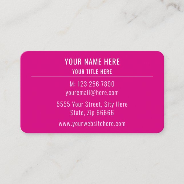 Carte de visite d'adresse de nom de logo personnal (Devant)