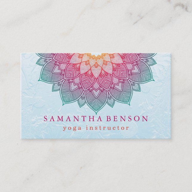 Carte de visite d'affaires de yoga avec logo de fl (Devant)