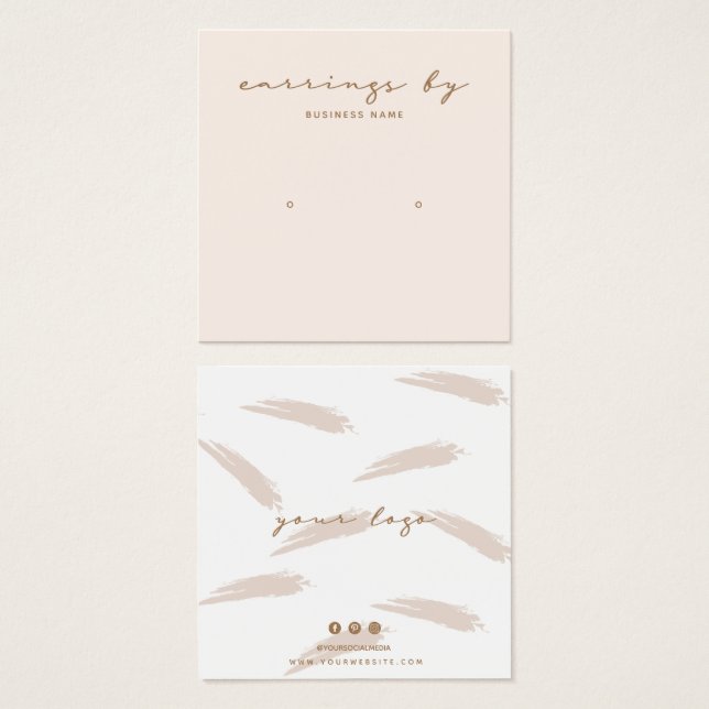 Carte de visite d'affichage à oreille rose (Devant & derrière)