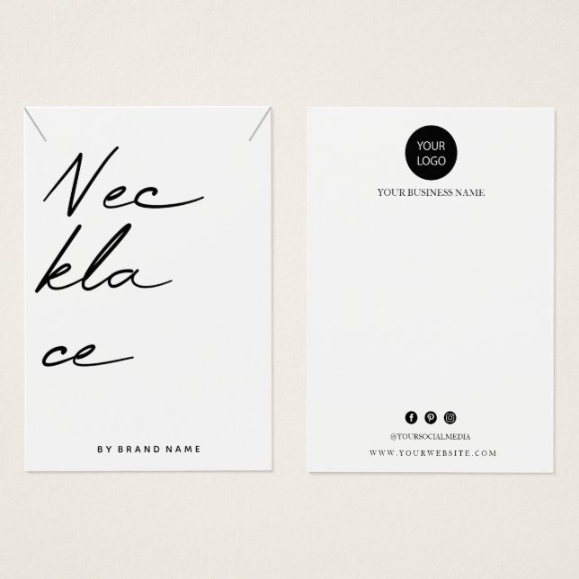 Carte de visite d'affichage du collier (Devant & derrière)