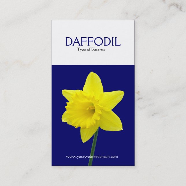 Carte De Visite Daffodile vertical à deux tons (000066) (Devant)