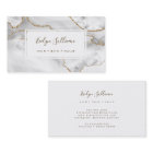 carte de visite d'agate blanc et or