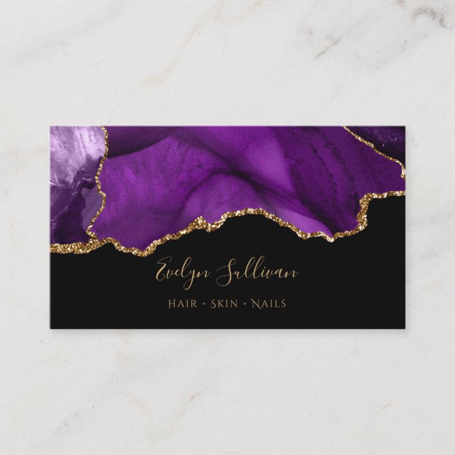 carte de visite d'agate d'or violet (Devant)