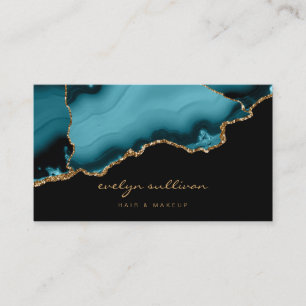 carte de visite d'agate turquoise aquarelle