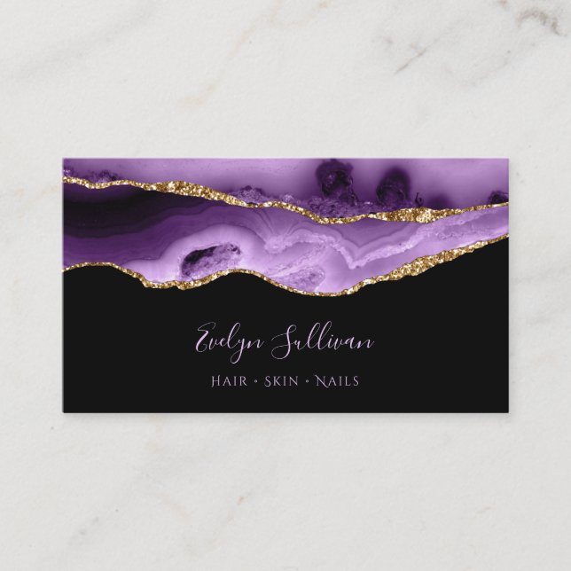 carte de visite d'agate violet brillant (Devant)