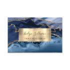 Carte de visite d'âge bleu et or