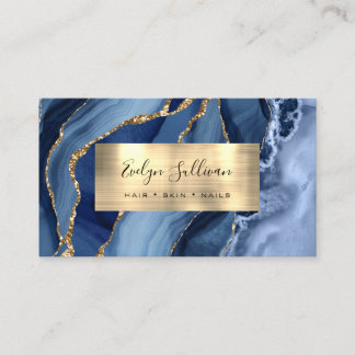 Carte de visite d'âge Gold bleu