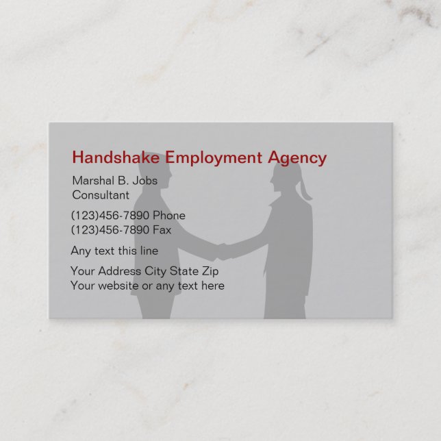 Carte de visite d'agence d'emploi (Devant)