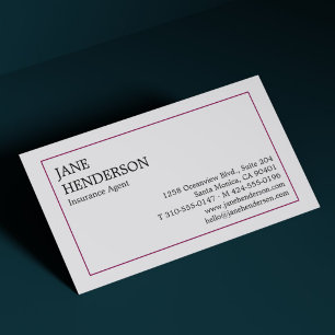Carte de visite d'agent d'assurance Conception i