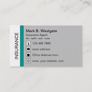 Carte de visite d'agent d'assurance multibranche