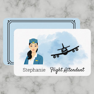 Carte de visite d'agent de bord de style rétro