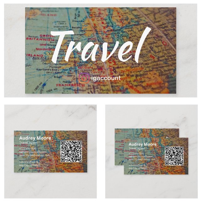 Carte de visite d'agent de voyages (Travel Agent Visiting Cards)