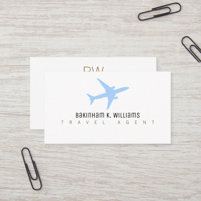Carte de visite d'agent de voyages | Design imprim (Devant/Arrière en situation)