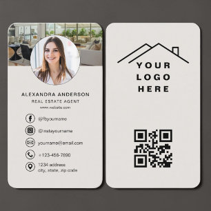 Carte de visite d'agent immobilier avec code QR be