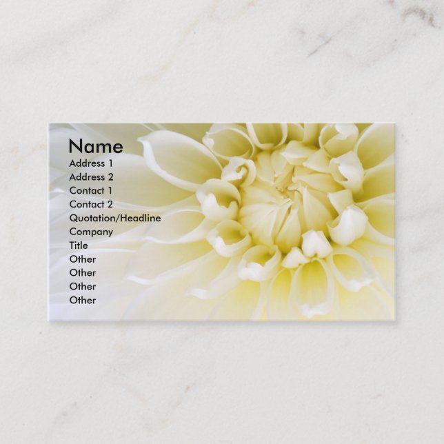 Carte De Visite Dahlia blanc (Devant)