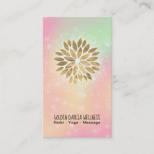 Carte De Visite *~* Dahlia Gold Pastel Peach Green Yellow AP2