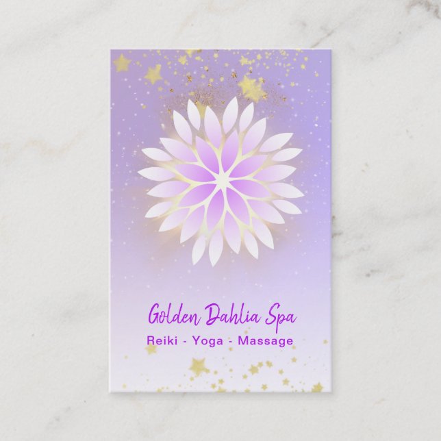 Carte De Visite *~* Dahlia Mandala Pink Lavender Pastel AP2 (Devant)