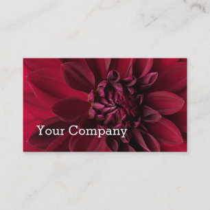 Carte De Visite Dahlia rouge moderne frais floral