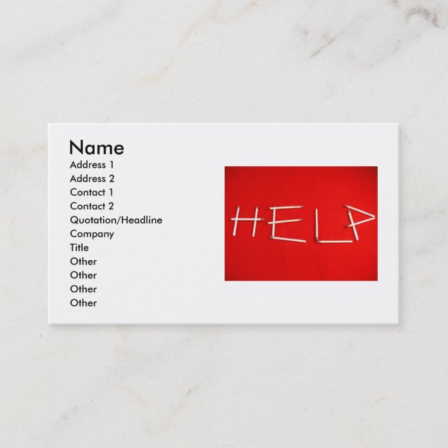 Carte de visite d'aide (Devant)